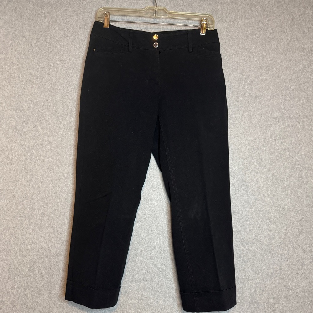 White House Black Market Black Slim Cropped Pants Women’s Size 4‎